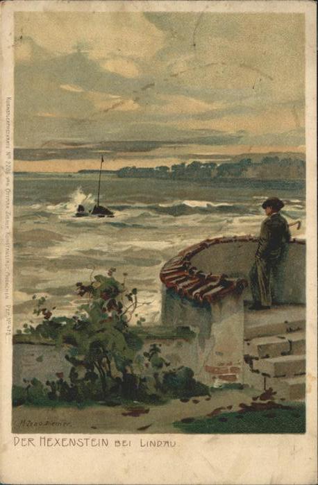 Lindau Bodensee Hexenstein Feldpost Kuenstlerkarte