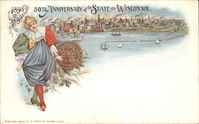 Wisconsin 50th Anniversary ot the State Kuenstlerkarte