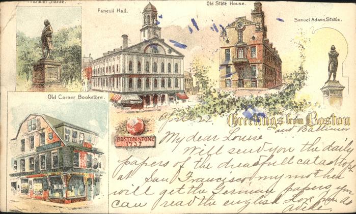 Boston Massachusetts Franklin Statue Faneuil Hall Old State House Samuel Adams S