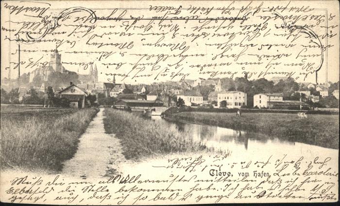 Cleve Kleve Panorama Blick vom Hafen Schwanenburg