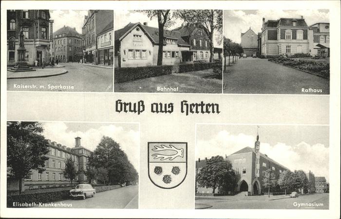 Herten Westfalen Kaiserstr Bahnhof Rathaus Krankenhaus