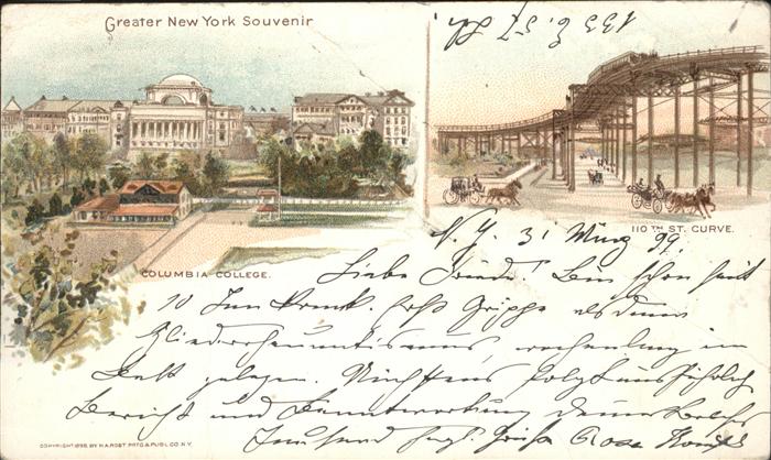 New York City Columbia College 110th Street Curve