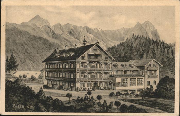 Garmisch-Partenkirchen Rissersee mit Blick auf Alpspitze und W