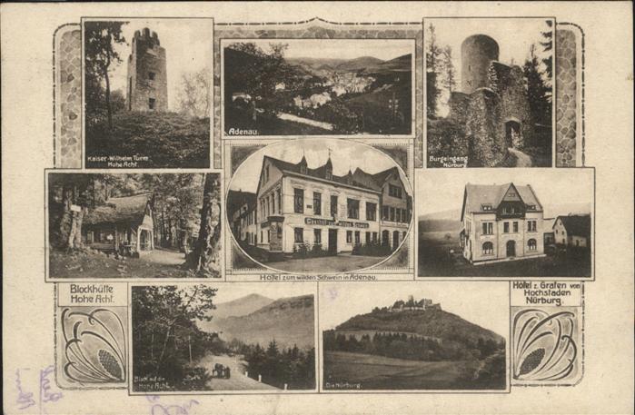 Adenau Ahrweiler Rheinland-Pfalz Ruine Nuernberg mit Hotel Grafen von Hochstaden