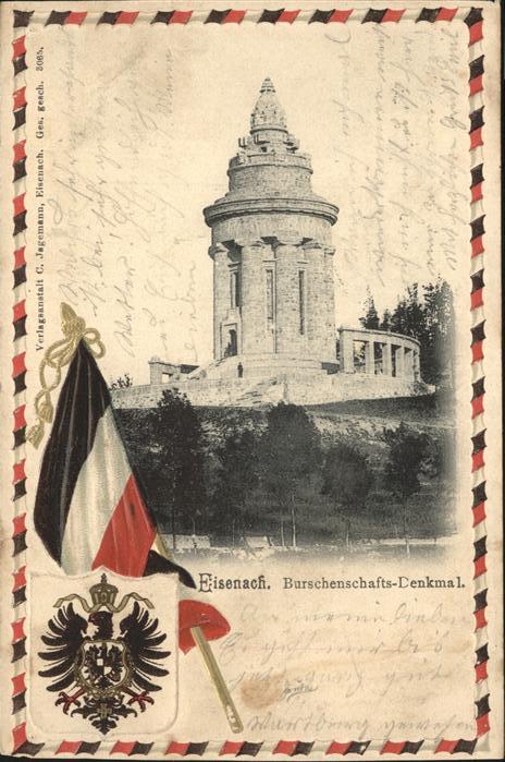 Eisenach Thueringen Burschenschafts-Denkmal Wappen Fahne