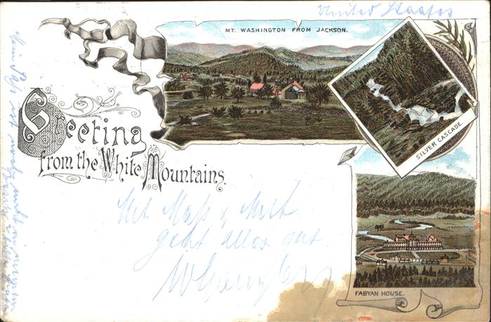 White Mountains New Hampshire Silver Cascade Fabyan House Mount Washington