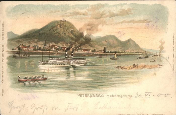 Petersberg Koenigswinter Partie am Rhein Dampfer Boot