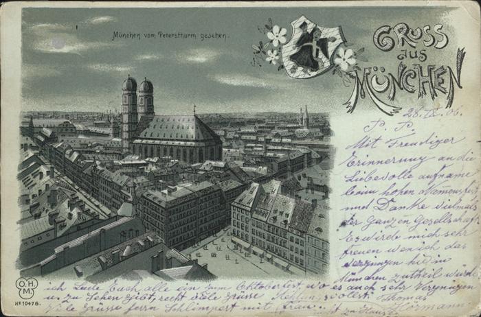 Muenchen Teilansicht Blick vom Petersthurm Fraue