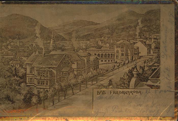Friedrichroda Teilansicht Goldglanzkarte