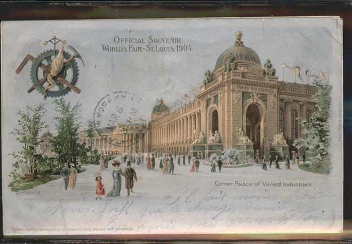 St Louis Missouri World s Fair Corner Palace of Varied Industries Litho