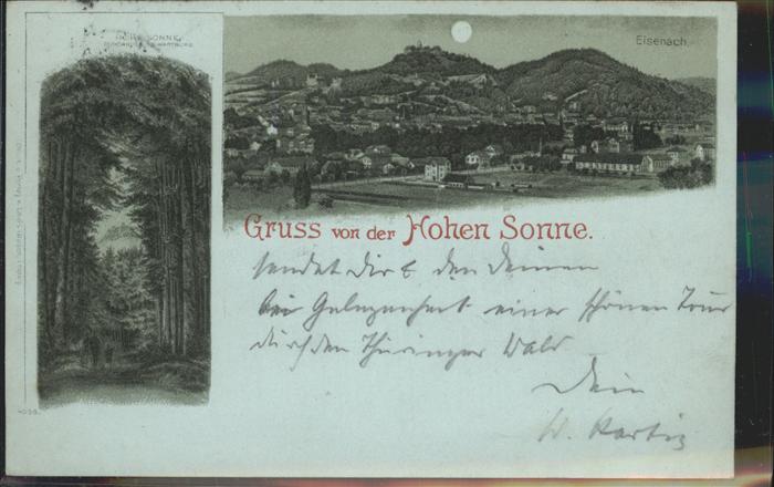 Eisenach Thueringen Panorama mit Wartburg im Mondschein Hoh