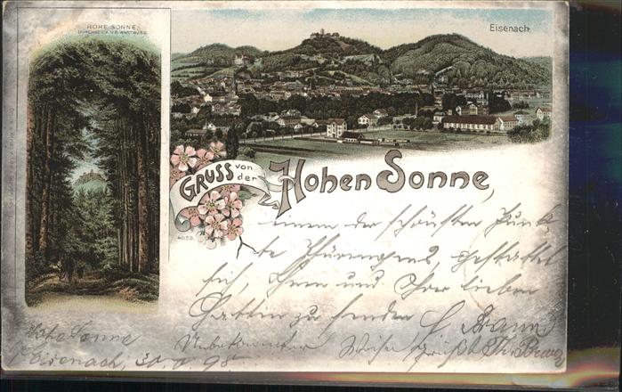 Eisenach Thueringen Panorama mit Wartburg Hohe Sonne