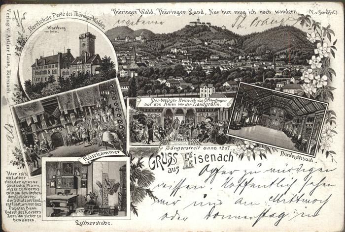 Eisenach Thueringen Wartburg Lutherstube Ruestkammer Bankettsaal Heinrich von Of