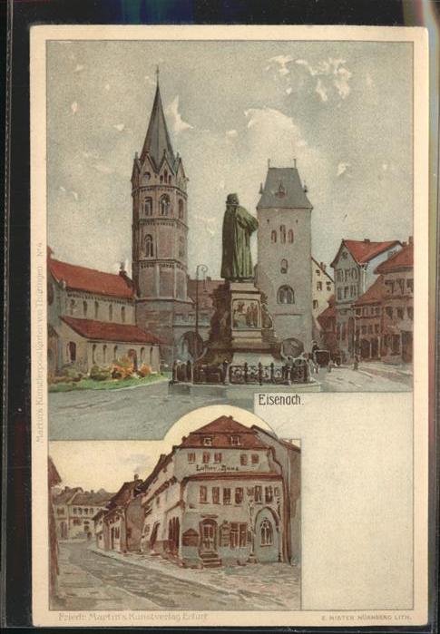 Eisenach Thueringen Lutherdenkmal Nicolaithor Lutherhaus Kirche