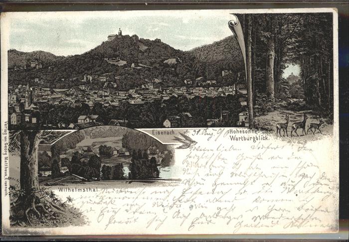 Eisenach Thueringen Panorama mit Wartburg Wilhelmsthal Hohe