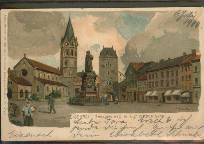 Eisenach Thueringen Karlsplatz Lutherdenkmal Nicolaithor Ki