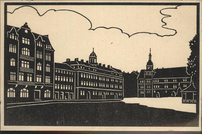 Eisenach Thueringen Marktplatz Scherenschnitt