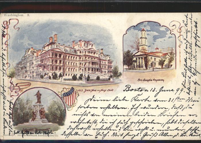 Boston Massachusetts US State War and Navy Department St. John's Church Monument