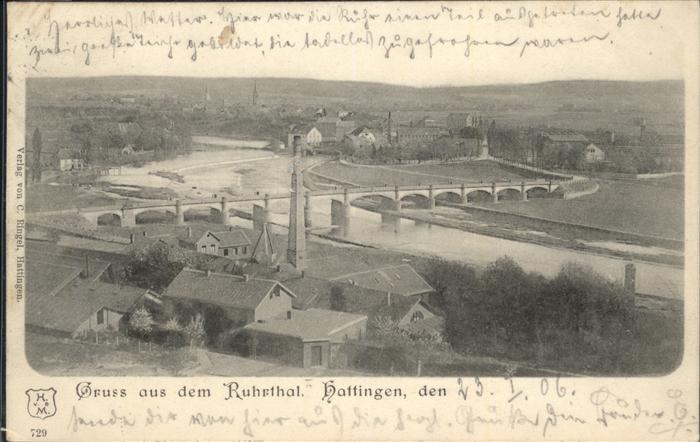 Hattingen Ruhr Panorama Ruhrthal Brücke Bahnpost