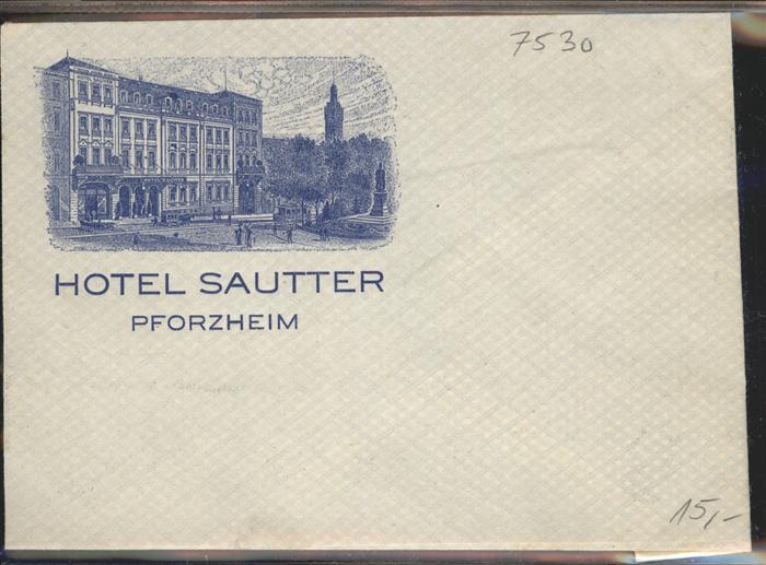 Pforzheim Hotel Sautter Briefumschlag