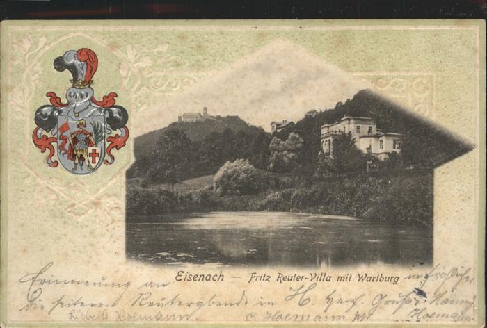 Eisenach Thueringen Freitz Reuter Villa mit Wartburg Wappen