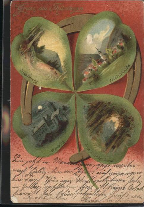 Eisenach Thueringen Inselsberg Wartburg Blick von der Hohen