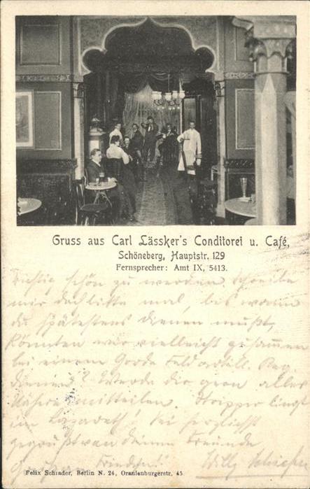 Schoeneberg Berlin Carl Lässker's Conditorei und Cafe