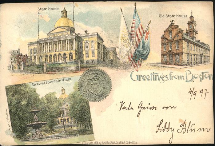 Boston Massachusetts State House Brewer Fountain Vista Siegel