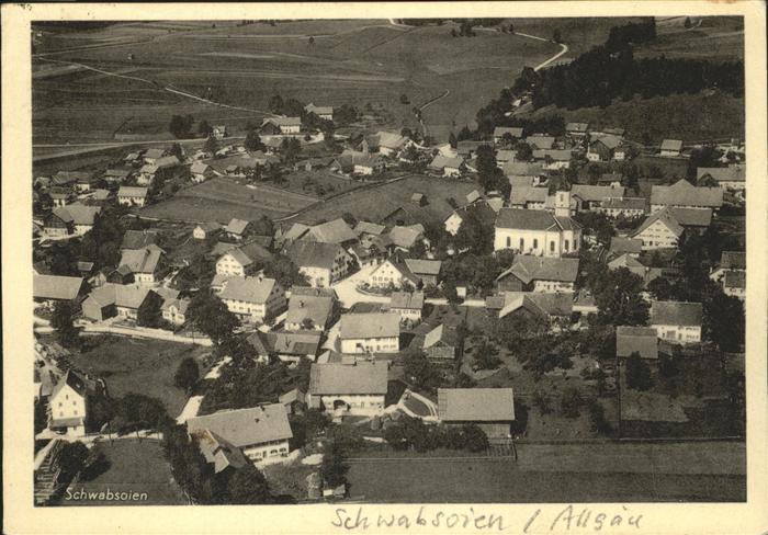 Schwabsoien Allgaeu Teilansicht Fliegeraufnahme