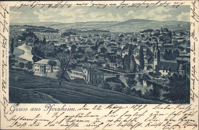 Pforzheim Panorama Blick ueber die Stadt