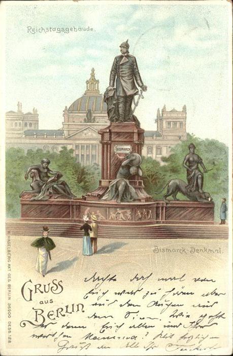 Berlin Reichstagsgebäude Bismarck Denkmal