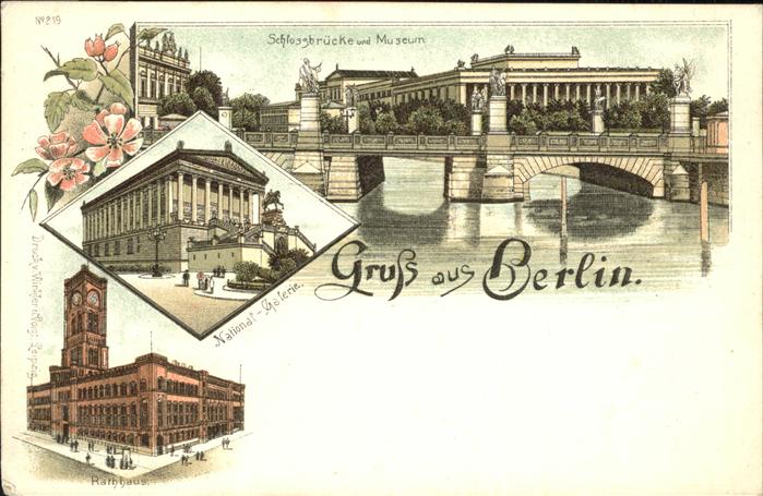 BERLIN CITY Rathaus Nationalmuseum Schlossbruecke