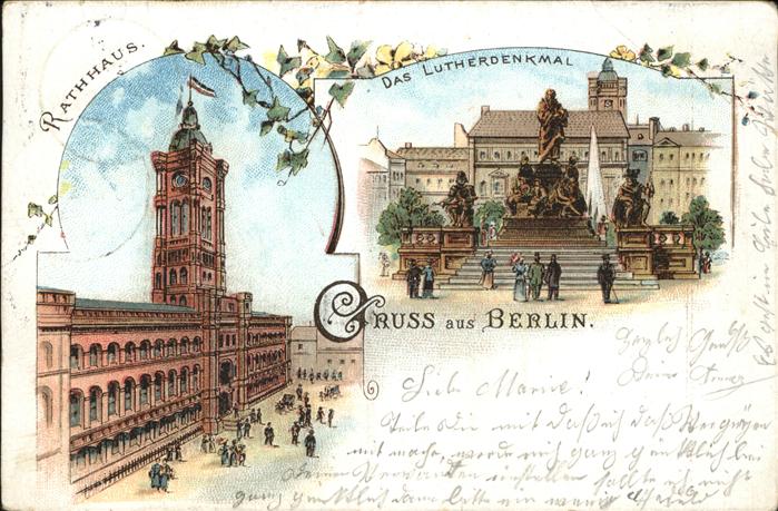 BERLIN CITY Rathaus Lutherdenkmal