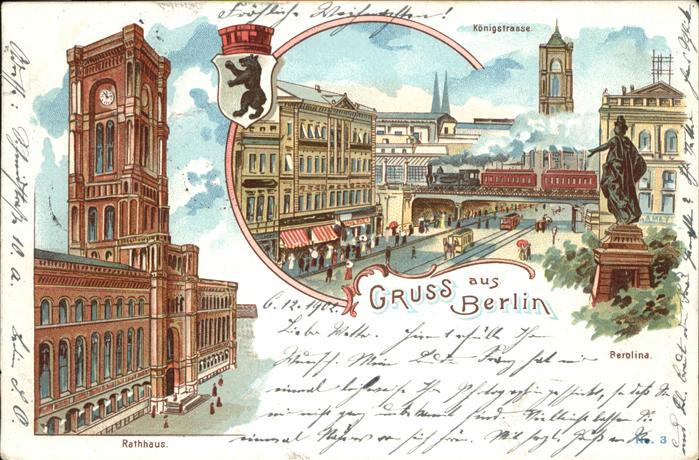 Berlin Königsstrasse Berolina Denkmal Wappen R