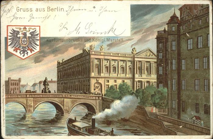 Berlin Kurfürstenbrücke Königlicher Marstall W