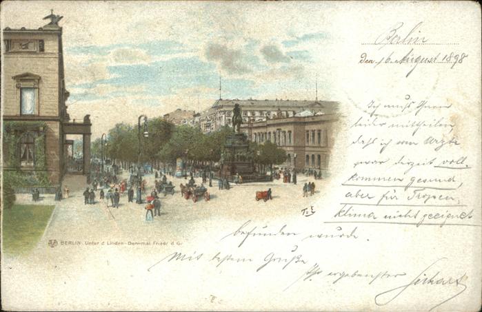 BERLIN  CITY Unter den Linden Denkmal Friedrich der Grosse