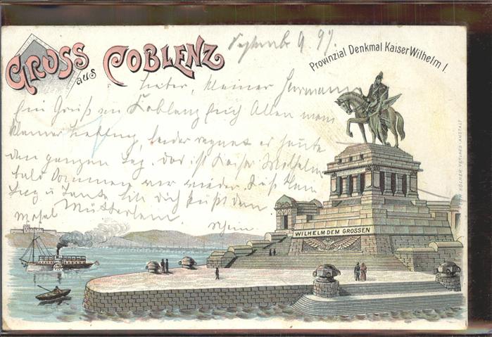 Coblenz Koblenz Provinzial Denkmal Kaiser Wilhelm I Deu