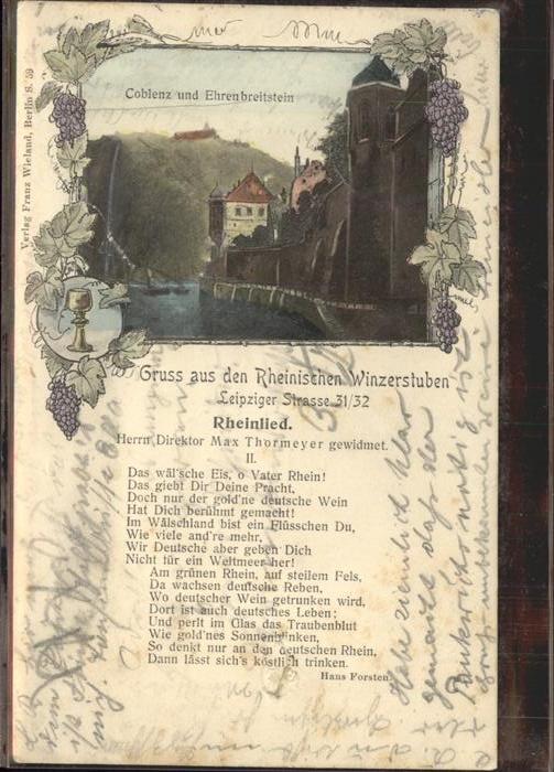 Coblenz Koblenz Teilansicht mit Festung Ehrenbreitstein