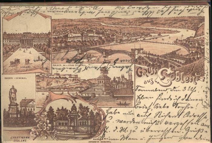 Coblenz Koblenz Panorama mit Eisenbahnbrücke Rhein Schl