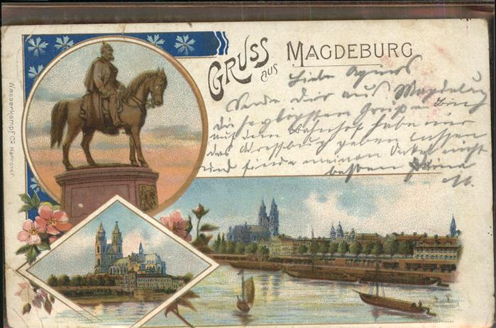 Magdeburg Kaiser Wilhelm Denkmal Dom Teilansicht