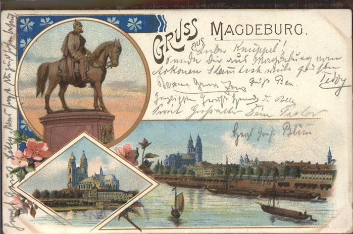 Magdeburg Kaiser Wilhelm Denkmal Dom Teilansicht