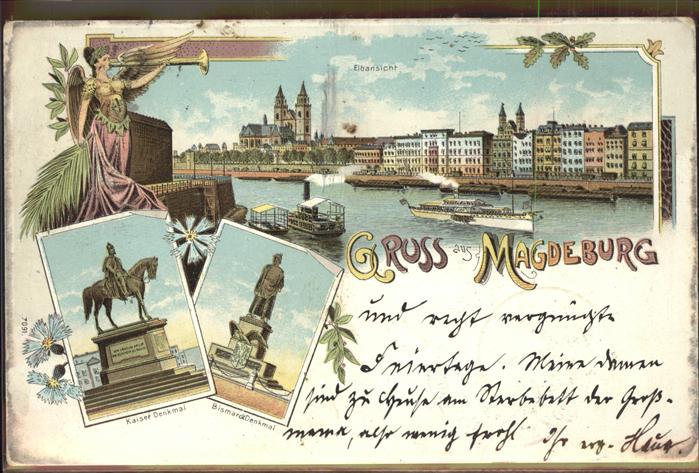 Magdeburg Denkmal Kaiser Wilhelm Kaiser Otto Elbe