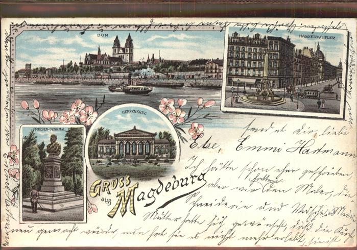 MAGDEBURG  CITY Dom Hasselbachplatz Friesen Denkmal Herrenkrug Elbe