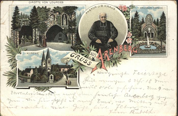 Arenberg Koblenz Grotte von Lourdes Kirche Pastor J.B. K
