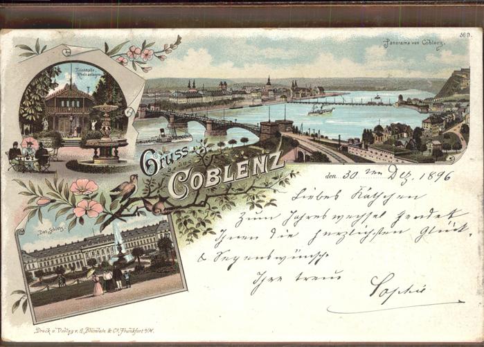 Coblenz Koblenz Panorma Eisenbahnbrücke Rhein Trinkhall