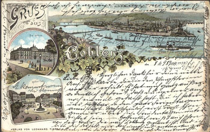 Coblenz Koblenz Panorama Rhein Bruecke Denkmal Kaiser Wilhelm I Deutsches Eck Mo