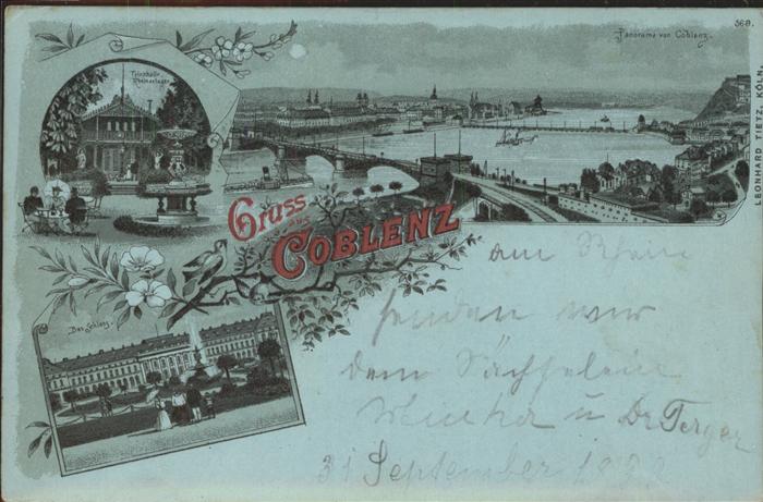 Coblenz Koblenz Panorama Eisenbahnbrücke Rhein Trinkhal