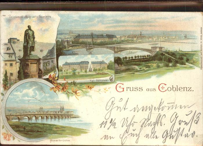 Coblenz Koblenz Panorama Rhein Denkmal August von Goebe