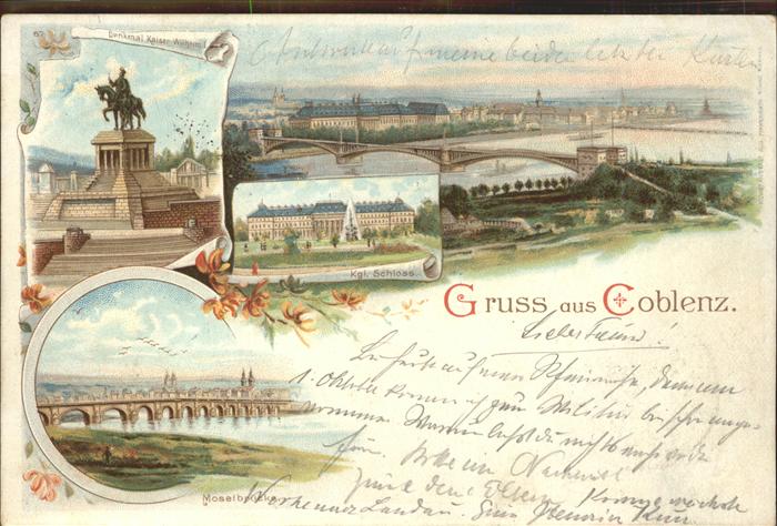 Coblenz Koblenz Denkmal Kaiser Wilhelm I Deutsches Eck Koenigliches Schloss Eise