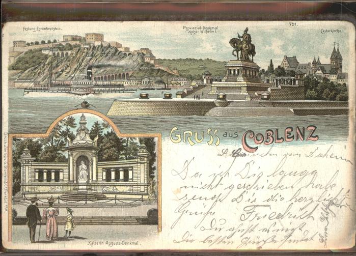 Koblenz Rhein Kaiser Wilhelm Denkmal Kaiserin Augusta